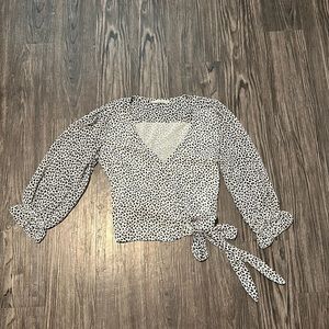 Abercrombie wrap blouse with bow